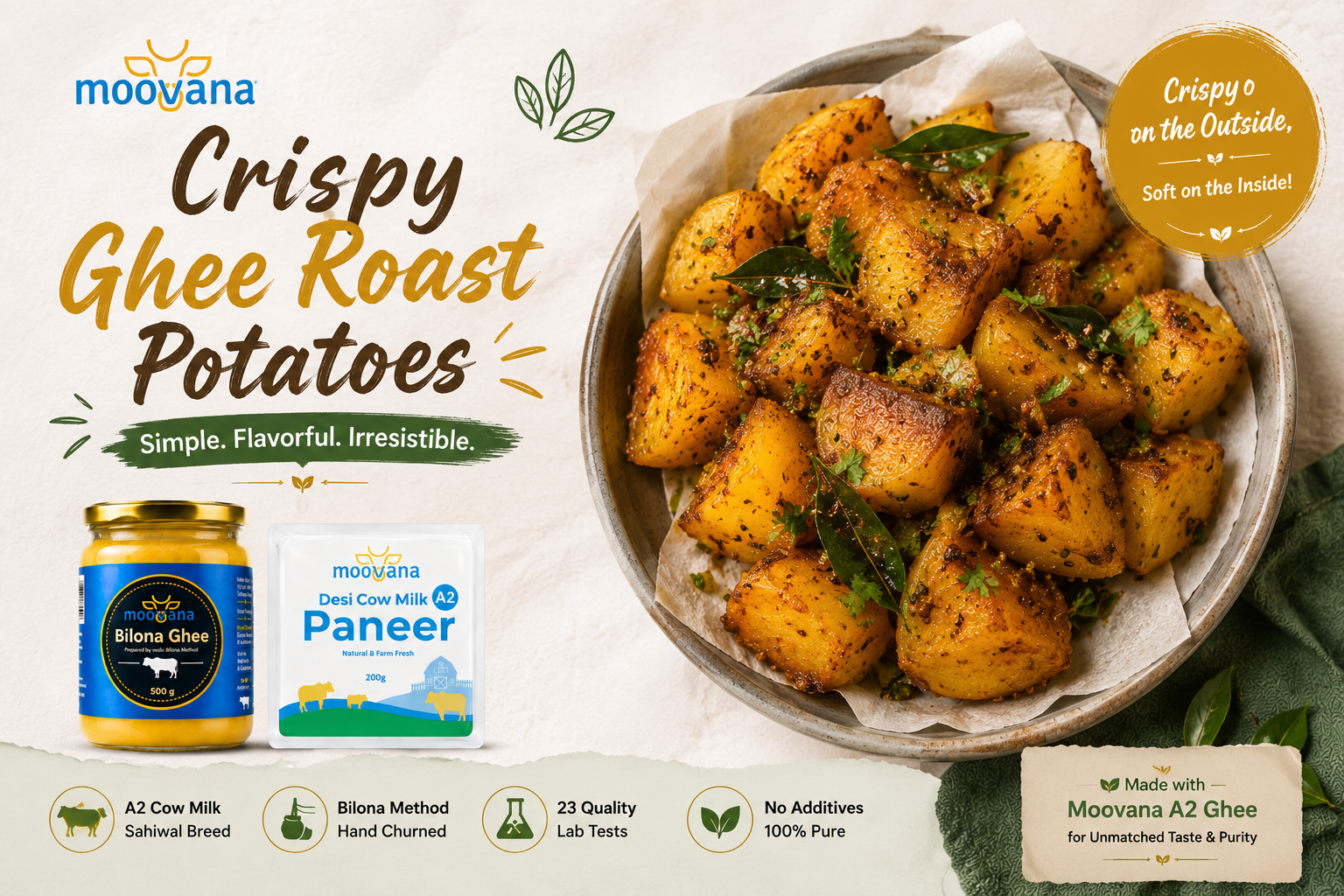Crispy Ghee Roast Potatoes Recipe