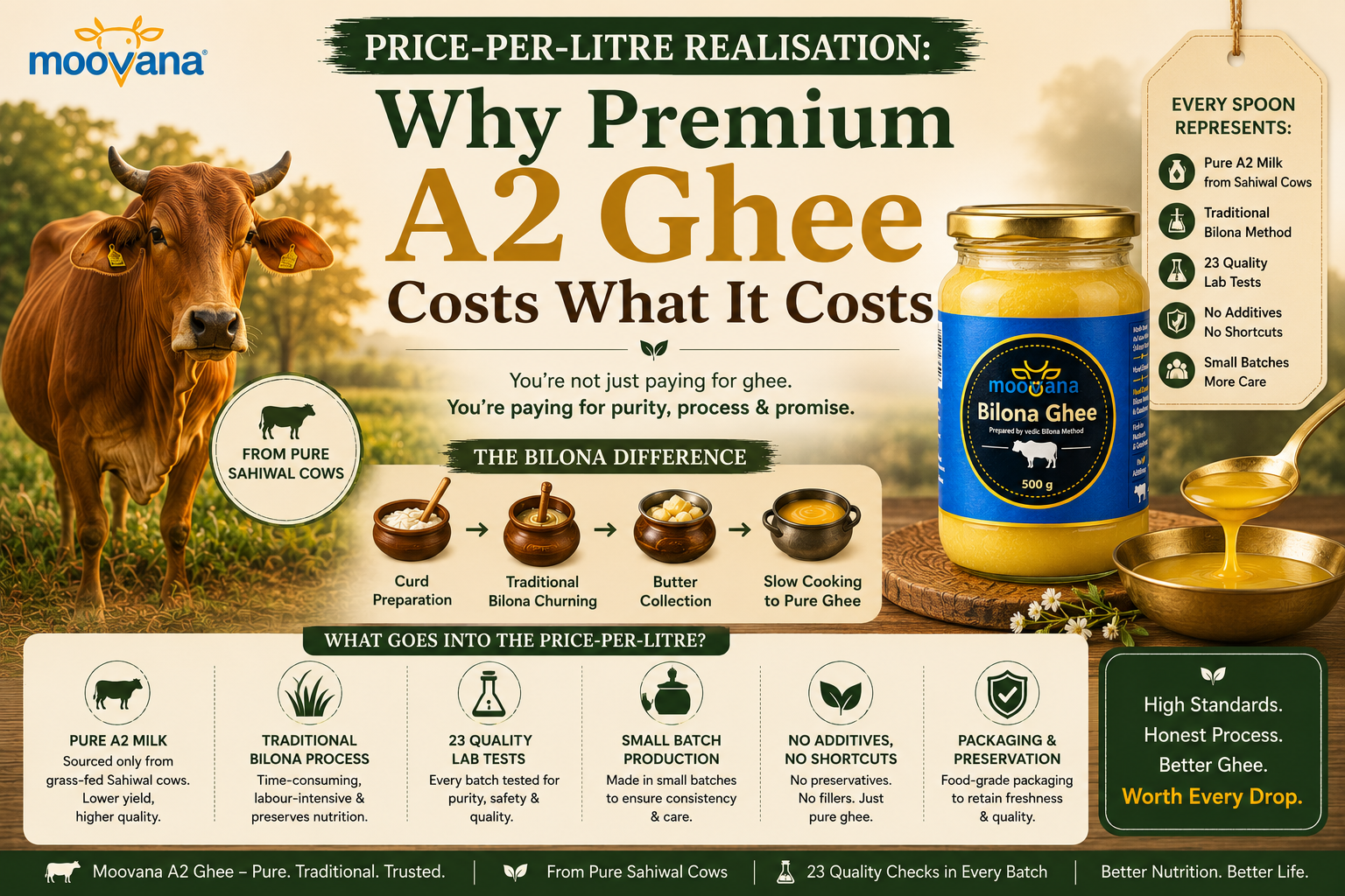 Price-Per-Litre Realisation: Why Premium A2 Ghee Costs What It Costs