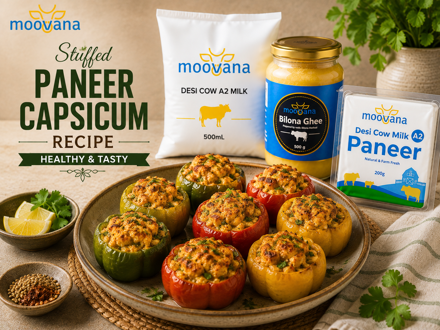 Stuffed Paneer Capsicum Recipe (Healthy & Tasty)