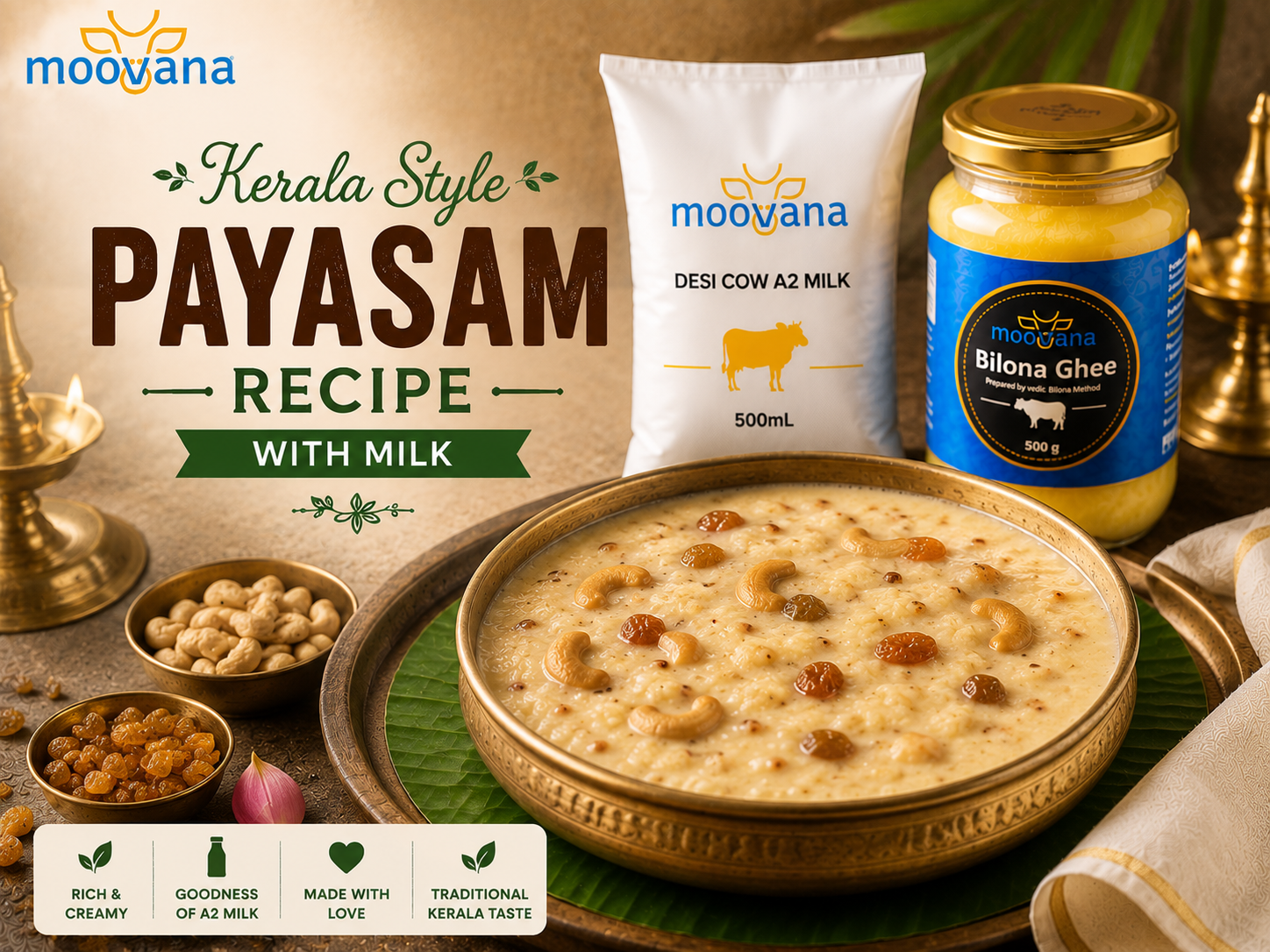 Kerala Style Payasam Recipe with Milk