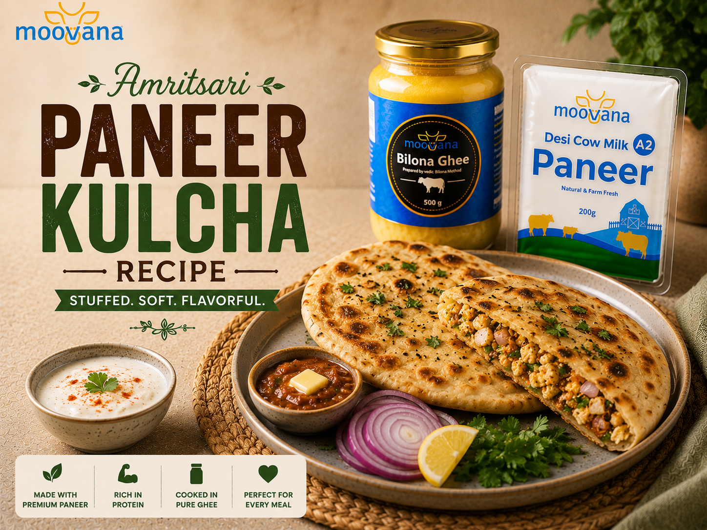 Amritsari Paneer Kulcha Recipe