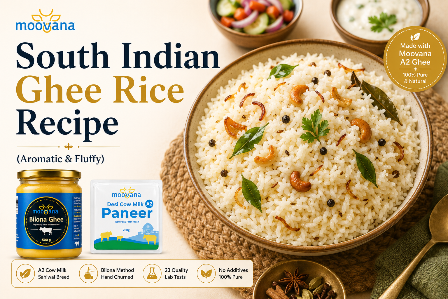 South Indian Ghee Rice Recipe (Aromatic & Fluffy)