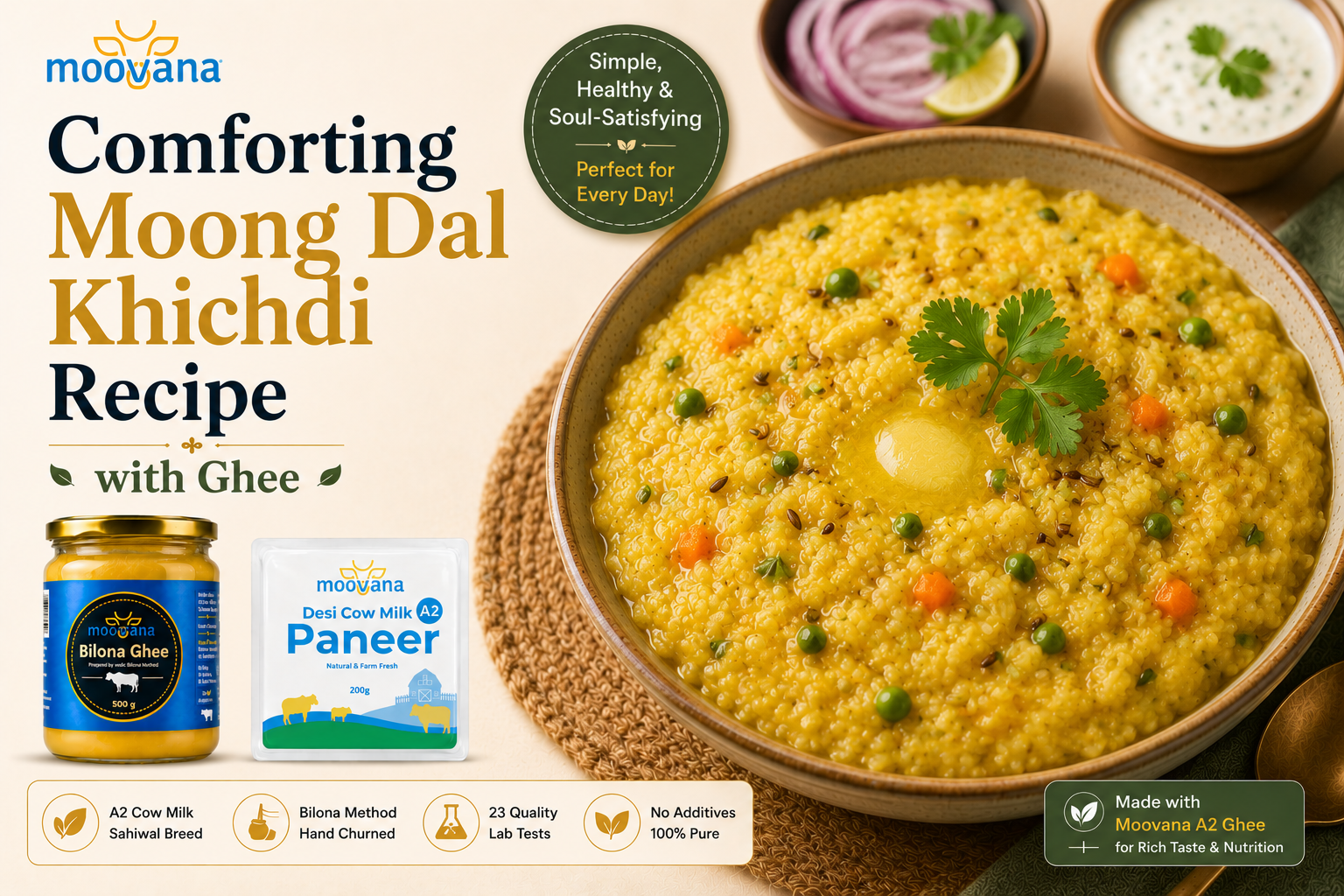 Comforting Moong Dal Khichdi Recipe with Ghee
