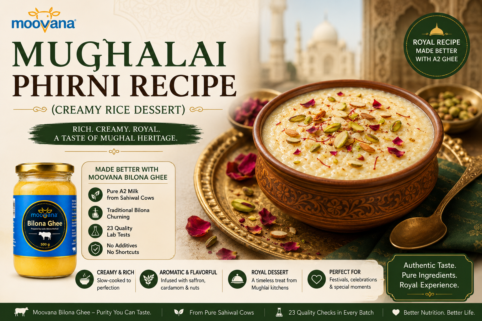 Mughlai Phirni Recipe (Creamy Rice Dessert)