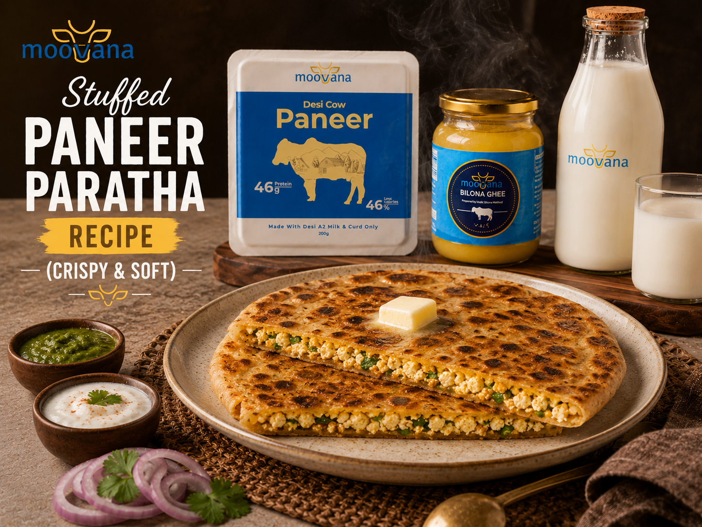 Stuffed Paneer Paratha Recipe (Crispy & Soft)