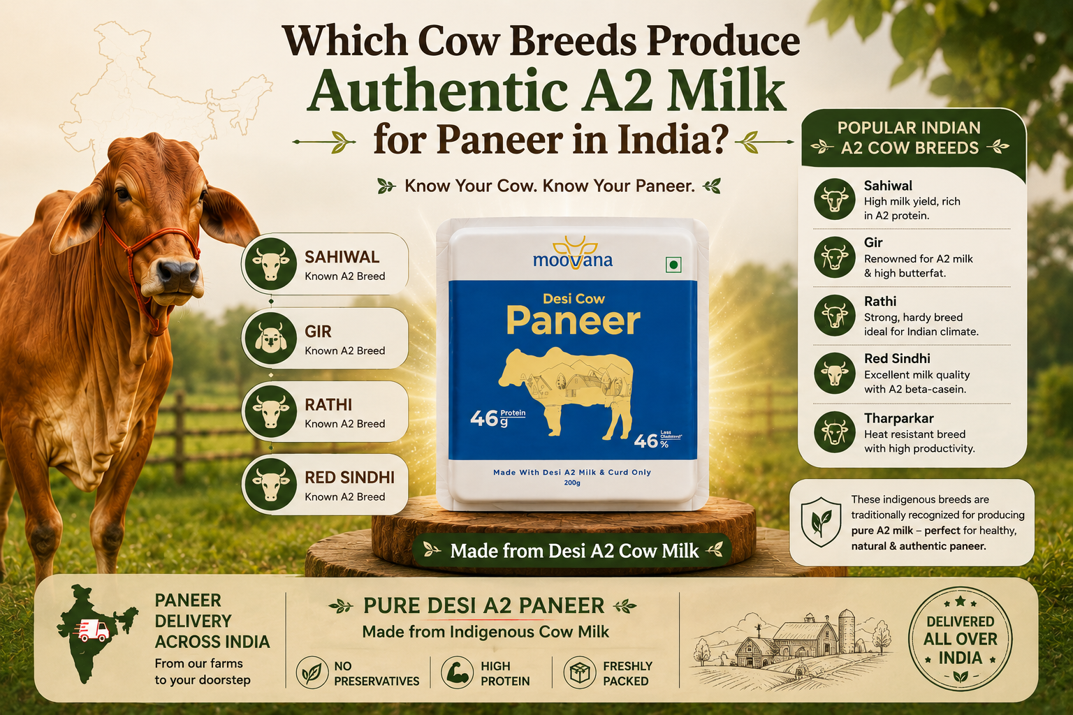 Which Cow Breeds Produce Authentic A2 Milk for Paneer in India?