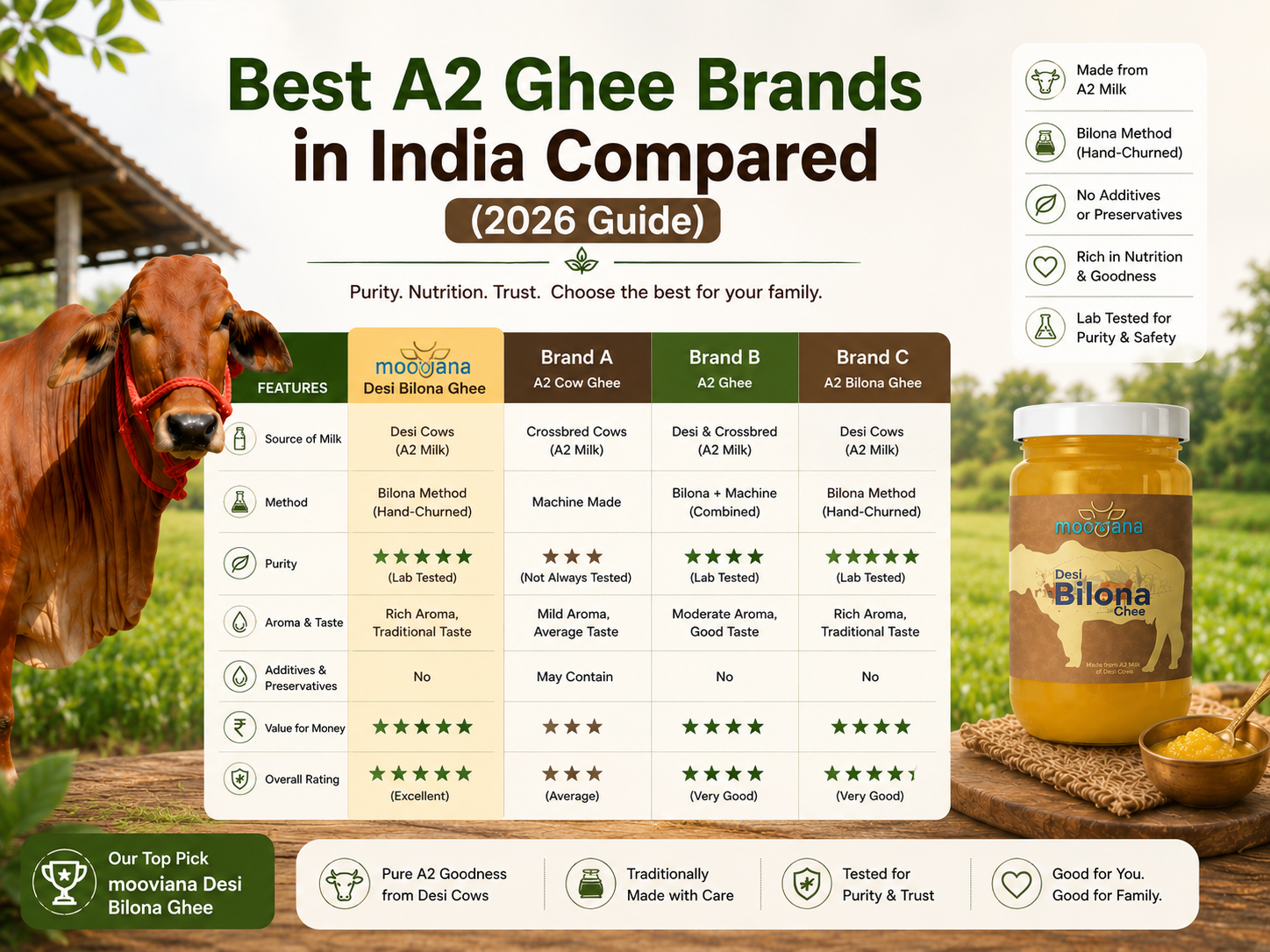Best A2 Ghee Brands in India Compared (2026 Guide)