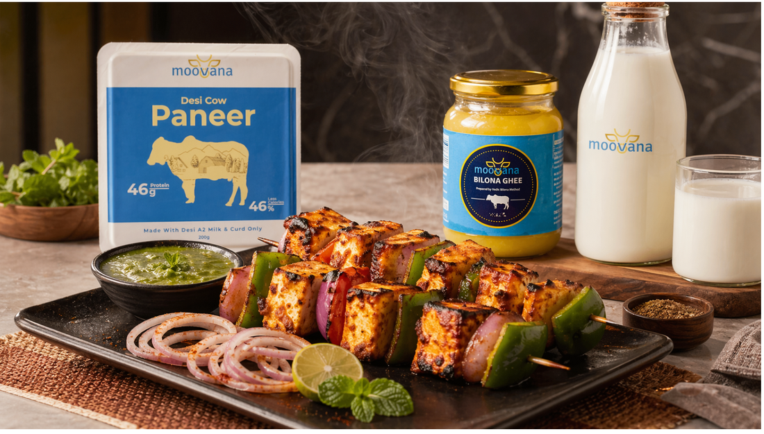 Restaurant-Style Paneer Tikka Recipe at Home with Moovana A2 Paneer